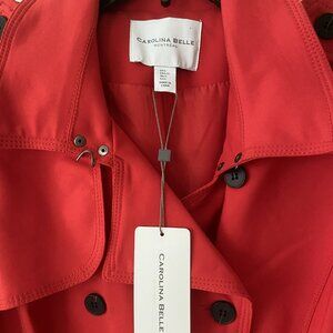 Carolina Belle Red Trenchcoat, NWT, Double breasted